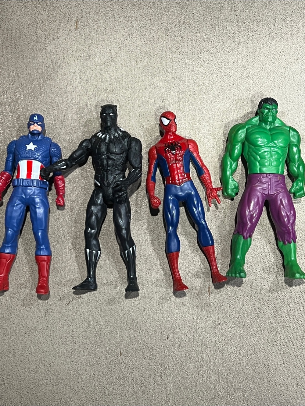 Marvel lot of 4 Spider-Man & Hulk & Captain America & Black Panther 6” Figure